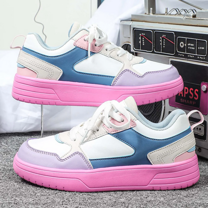 WildStride Leopard Print Platform Casual Skate Sneakers